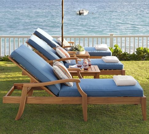 Long Reclining Chaise Lounge Set 2